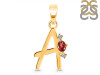 Garnet & White Topaz Alphabet A Pendant GAR-RDA-1.
