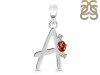 Garnet & White Topaz Alphabet A Pendant GAR-RDA-1.