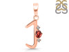 Garnet & White Topaz Alphabet J Pendant GAR-RDA-10.