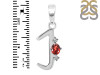Garnet & White Topaz Alphabet J Pendant GAR-RDA-10.