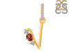 Garnet & White Topaz Alphabet V Pendant GAR-RDA-100.