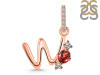 Garnet & White Topaz Alphabet W Pendant GAR-RDA-101.