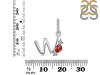 Garnet & White Topaz Alphabet W Pendant GAR-RDA-101.