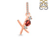 Garnet & White Topaz Alphabet X Pendant GAR-RDA-102.
