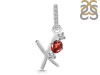 Garnet & White Topaz Alphabet X Pendant GAR-RDA-102.