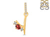 Garnet & White Topaz Alphabet Y Pendant GAR-RDA-103.