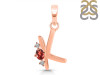 Garnet & White Topaz Alphabet K Pendant GAR-RDA-11.