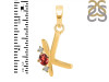 Garnet & White Topaz Alphabet K Pendant GAR-RDA-11.