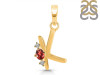 Garnet & White Topaz Alphabet K Pendant GAR-RDA-11.