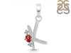 Garnet & White Topaz Alphabet K Pendant GAR-RDA-11.