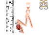 Garnet & White Topaz Alphabet M Pendant GAR-RDA-13.