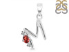 Garnet & White Topaz Alphabet M Pendant GAR-RDA-13.