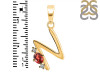 Garnet & White Topaz Alphabet N Pendant GAR-RDA-14.