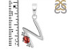 Garnet & White Topaz Alphabet N Pendant GAR-RDA-14.
