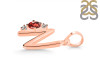 Garnet & White Topaz Alphabet N Pendant GAR-RDA-14.