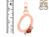 Garnet & White Topaz Alphabet O Pendant GAR-RDA-15.