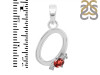 Garnet & White Topaz Alphabet O Pendant GAR-RDA-15.