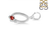 Garnet & White Topaz Alphabet O Pendant GAR-RDA-15.