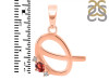 Garnet & White Topaz Alphabet Q Pendant GAR-RDA-17.