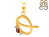 Garnet & White Topaz Alphabet Q Pendant GAR-RDA-17.