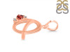 Garnet & White Topaz Alphabet Q Pendant GAR-RDA-17.