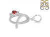 Garnet & White Topaz Alphabet Q Pendant GAR-RDA-17.