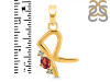 Garnet & White Topaz Alphabet R Pendant GAR-RDA-18.