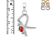 Garnet & White Topaz Alphabet R Pendant GAR-RDA-18.