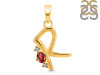 Garnet & White Topaz Alphabet R Pendant GAR-RDA-18.