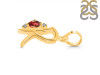 Garnet & White Topaz Alphabet R Pendant GAR-RDA-18.