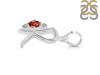Garnet & White Topaz Alphabet R Pendant GAR-RDA-18.