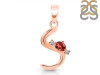 Garnet & White Topaz Alphabet S Pendant GAR-RDA-19.