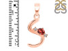 Garnet & White Topaz Alphabet S Pendant GAR-RDA-19.