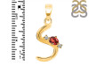 Garnet & White Topaz Alphabet S Pendant GAR-RDA-19.
