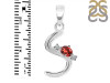 Garnet & White Topaz Alphabet S Pendant GAR-RDA-19.