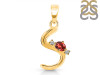 Garnet & White Topaz Alphabet S Pendant GAR-RDA-19.