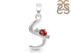 Garnet & White Topaz Alphabet S Pendant GAR-RDA-19.