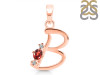 Garnet & White Topaz Alphabet B Pendant GAR-RDA-2.