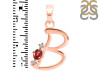 Garnet & White Topaz Alphabet B Pendant GAR-RDA-2.