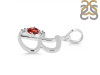 Garnet & White Topaz Alphabet B Pendant GAR-RDA-2.