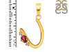 Garnet & White Topaz Alphabet U Pendant GAR-RDA-21.