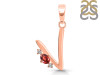 Garnet & White Topaz Alphabet V Pendant GAR-RDA-22.