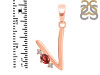 Garnet & White Topaz Alphabet V Pendant GAR-RDA-22.