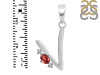 Garnet & White Topaz Alphabet V Pendant GAR-RDA-22.