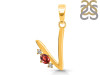 Garnet & White Topaz Alphabet V Pendant GAR-RDA-22.