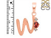 Garnet & White Topaz Alphabet W Pendant GAR-RDA-23.