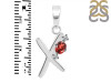 Garnet & White Topaz Alphabet X Pendant GAR-RDA-24.