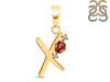 Garnet & White Topaz Alphabet X Pendant GAR-RDA-24.
