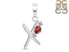 Garnet & White Topaz Alphabet X Pendant GAR-RDA-24.