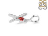 Garnet & White Topaz Alphabet X Pendant GAR-RDA-24.
